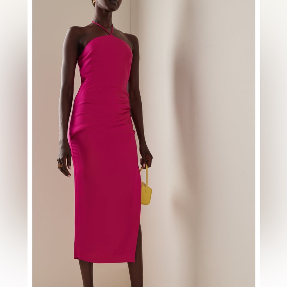 SIMKHAI Hansel Classic Woven Satin Midi Dress